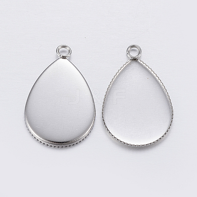 Tarnish Resistant 304 Stainless Steel Pendant Cabochon Settings LS-X-STAS-P198-14A-1