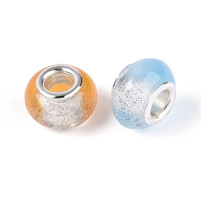 Transparent Resin Rondelle European Beads RESI-N044-02-1