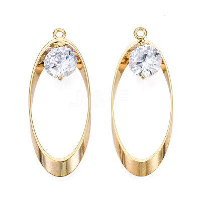 Brass Rhinestone Pendants KK-N216-411-1