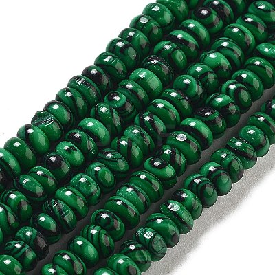 Synthetic Malachite Beads Strands G-K343-C15-01-1