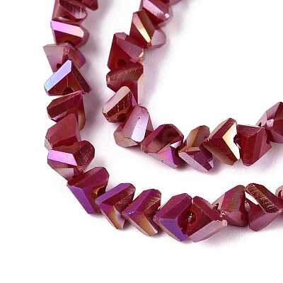 Electroplate Opaque Glass Beads Strands GLAA-N022-4mm-15-1