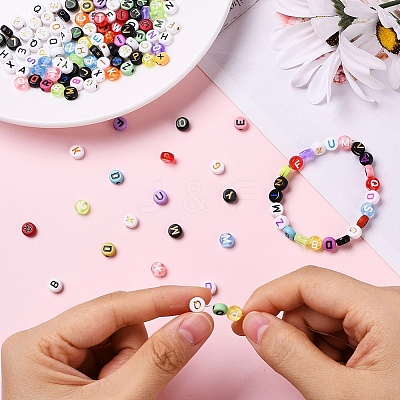 1400Pcs 7 Style Acrylic Letter Beads MACR-YW0001-28-1