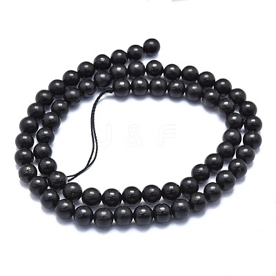 Natural Shungite Beads Strands G-M353-A04-8mm-1