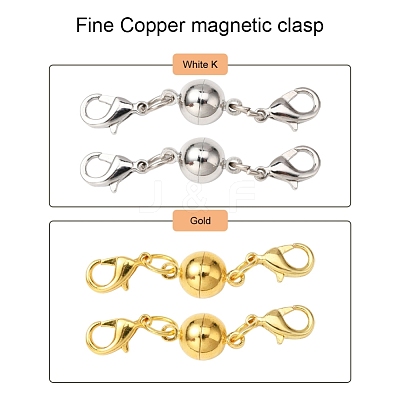 8Sets 2 Colors Eco-Friendly Brass Magnetic Clasps Converter KK-YW0001-36-FF-1