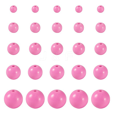 100Pcs 5 Styles Opaque Acrylic Beads MACR-TADJ0001-12F-1