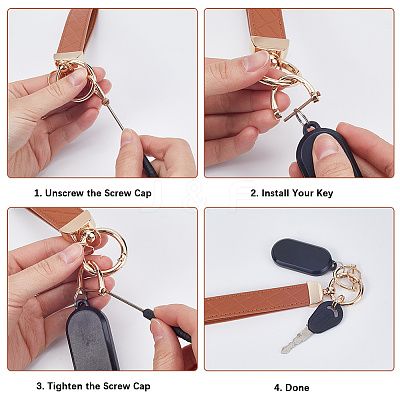 1 Sets PU Alloy Keychain AJEW-GF0010-84-1