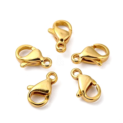 304 Stainless Steel Lobster Claw Clasps X-STAS-AB10-G-1
