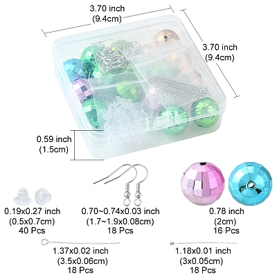 DIY Disco Ball Dangle Earring Making Kit DIY-FS0004-02-1