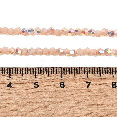 AB Color Plated Opaque Glass Beads Strands GLAA-G127-02N-1