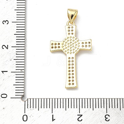 Brass Micro Pave Clear Cubic Zirconia Pendants KK-P350-16G-02-1