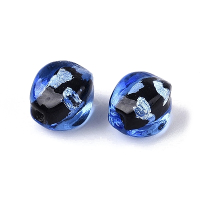 Handmade Silver Foil Glass Beads FOIL-N034-01B-1