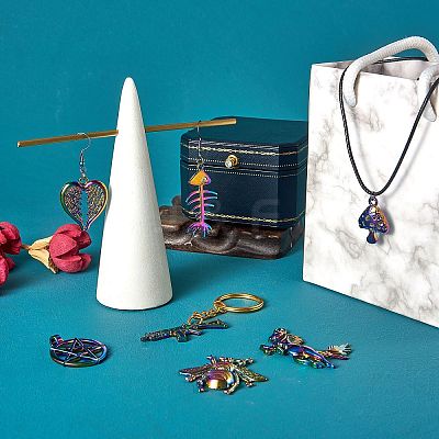 DIY Rainbow Color Pendant Necklace Making Kit DIY-SZ0007-57-1