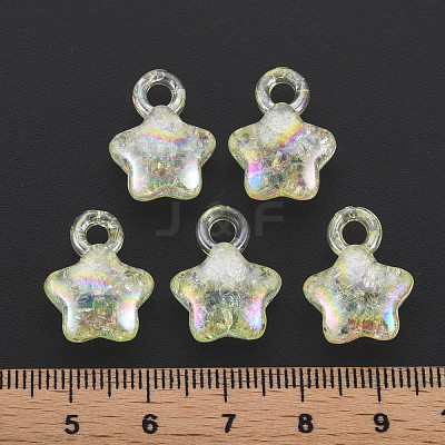 Transparent Crackle Acrylic Pendants MACR-S373-63-L06-1