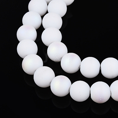 Frosted Opaque Glass Beads Strands LS-GLAA-T032-P8mm-MBB02-1