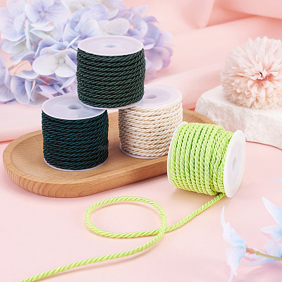 4 Rolls 4 Colors Round Polyester Cord OCOR-TA0003-88B-1