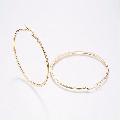 304 Stainless Steel Big Hoop Earrings EJEW-F105-14G-1