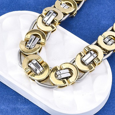 304 Stainless Steel Byzantine Chain Bracelets for Women Men BJEW-R018-22GP-02-1