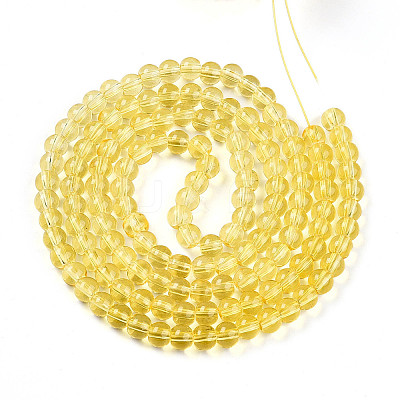 Baking Paint Transparent Glass Beads Strands DGLA-N006-6mm-04-1