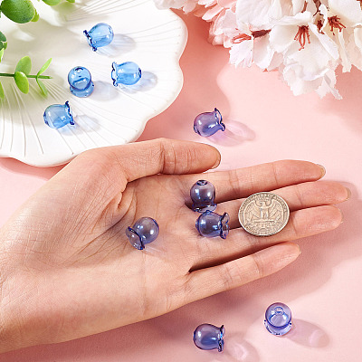 10Pcs Glass Bead Caps for Wind Chimes Making GLAA-BY0001-05H-1