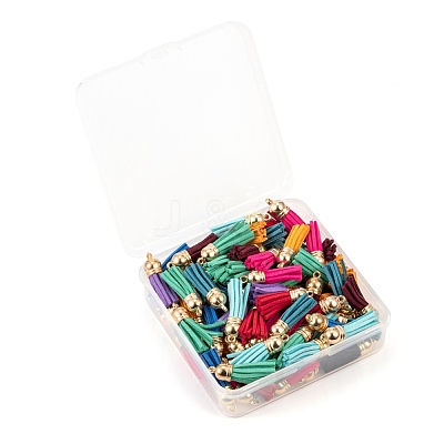 100Pcs 10 Colors Faux Suede Tassel Pendant Decorations FIND-LS0001-06LG-1