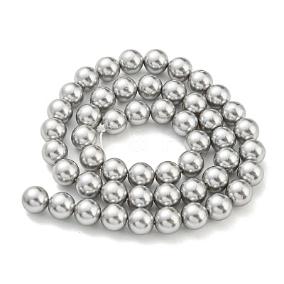 Electroplated Shell Pearl Beads Strands SHEL-F008-03B-03-1