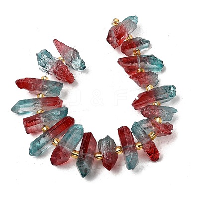 Electroplated Natural Quartz Crystal Beads Strands G-F800-D16-1