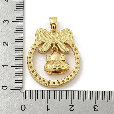 Christmas Brass Micro Pave Cubic Zirconia Pendants KK-H468-01C-01G-1