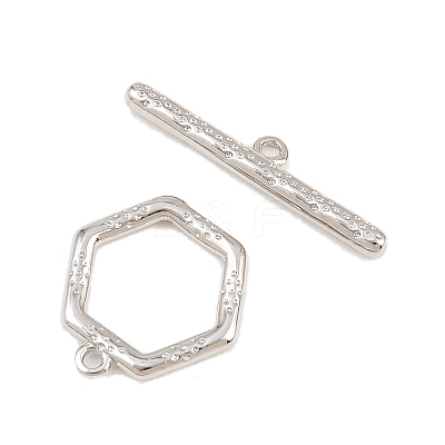 Hexagon Brass Toggle Clasps KK-G548-40P-1