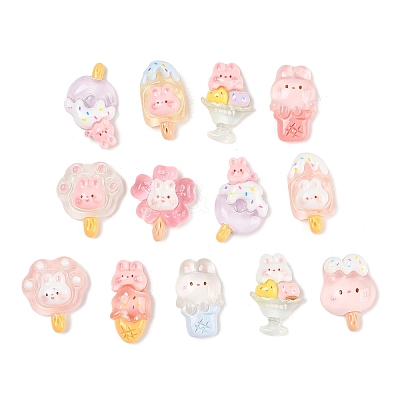 Transparent Rabbit Resin Cabochons CRES-D283-02-1
