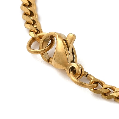 Brass Clear Cubic Zirconia Curb Chain Constellation Pendant Medal Necklaces for Women LS-NJEW-U010-01G-06-1