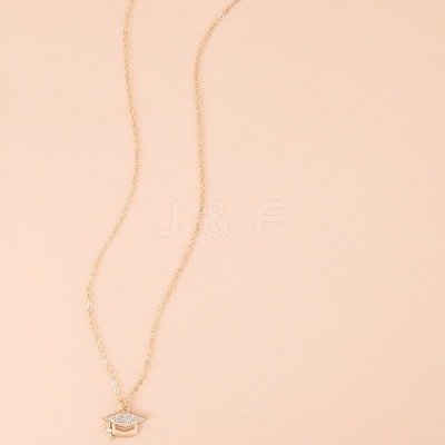 Graduation Theme Alloy Crystal Rhinestone Pendant Necklaces FS-WG07ADB-01-1