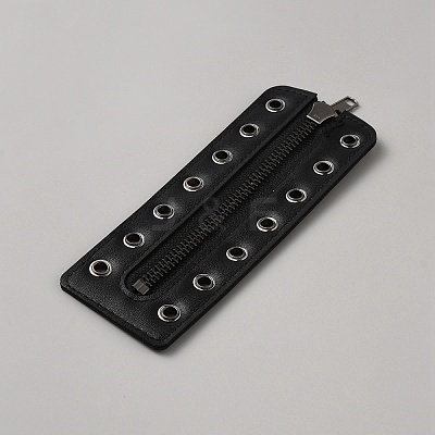 PU Leather Lace-in Boot Zipper Inserts DIY-WH0499-05A-01-1