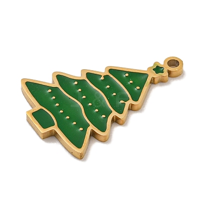 Christmas Theme 304 Stainless Steel Enamel Charms STAS-Z093-02B-1