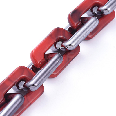 Handmade Acrylic Cable Chains AJEW-JB00673-05-1
