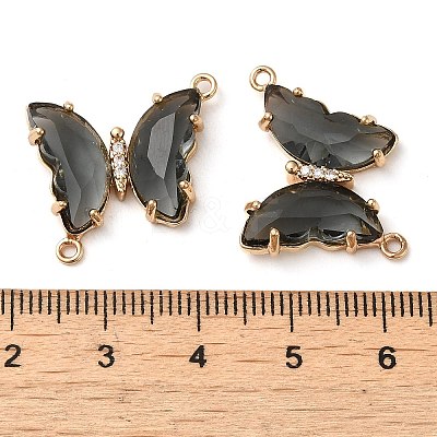 Brass Pave Faceted Glass Connector Charms FIND-Z020-04V-1