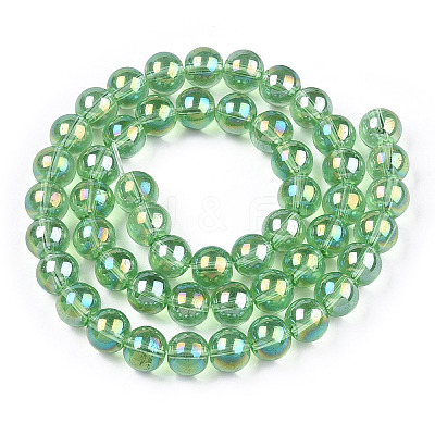 Electroplate Transparent Glass Beads Strands GLAA-T032-T8mm-AB17-1