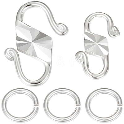 4Pcs 2 Size 925 Sterling Silver S-Hook Clasps FIND-BBC0002-74S-1