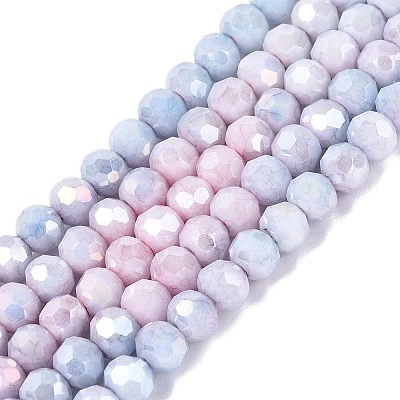 Anti-Tarnish Electroplate Glass Beads Strands EGLA-ZX010-4mm-07-1