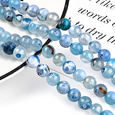 Natural Fire Crackle Agate Beads Strands G-S346-8mm-19-1
