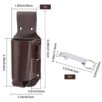 1Pc PU Leather Wine Bottle Cover AJEW-GF0003-88B-1
