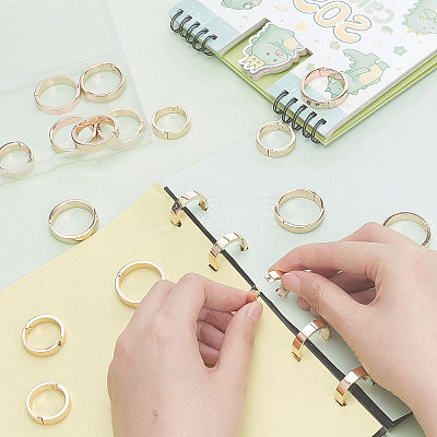 20Pcs 2 Styles Alloy Ring Round Binder Discs FIND-PH0007-75-1