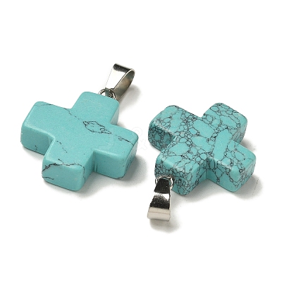 Synthetic Turquoise Pendants G-Z067-06P-04-1