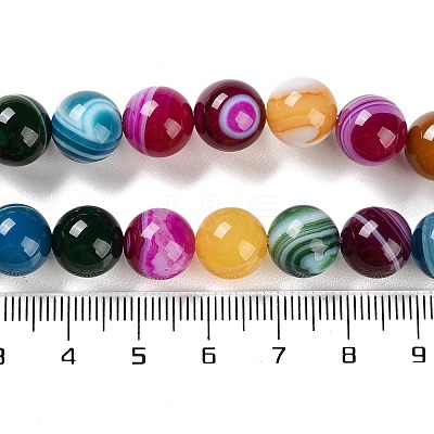 Natural Striped Agate/Banded Agate Beads Strands G-Z060-A01-C07-1