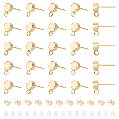 Brass Stud Earring Findings KK-UN0002-79-1