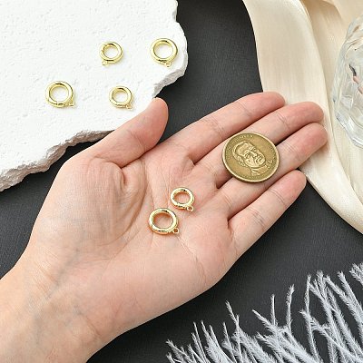 6Pcs 2 Styles Rack Plating Brass Spring Gate Clasps KK-CJ0002-61-1