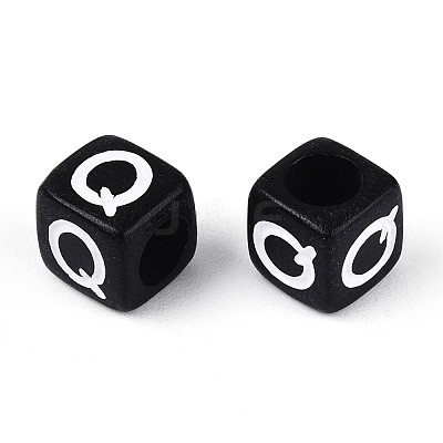 Initial Acrylic Horizontal Hole Beads OACR-ZX006-35Q-1