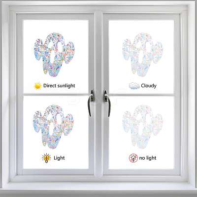 16Sheets 4 Style Waterproof PVC Colored Laser Stained Window Film Adhesive Stickers DIY-WH0256-059-1