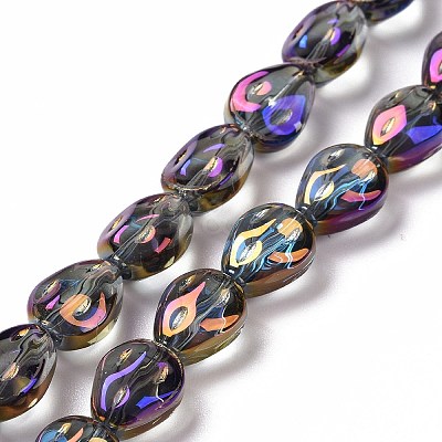 Transparent Electroplate Glass Beads Strands GLAA-C025-02N-1