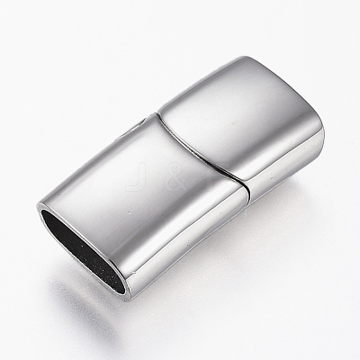 Tarnish Resistant 304 Stainless Steel Magnetic Clasps with Glue-in Ends X-STAS-G157-14P-12x7mm-1