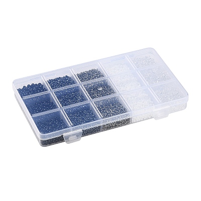 DIY 15 Grids ABS Plastic & Glass Seed Beads Jewelry Making Finding Beads Kits DIY-G119-02A-1